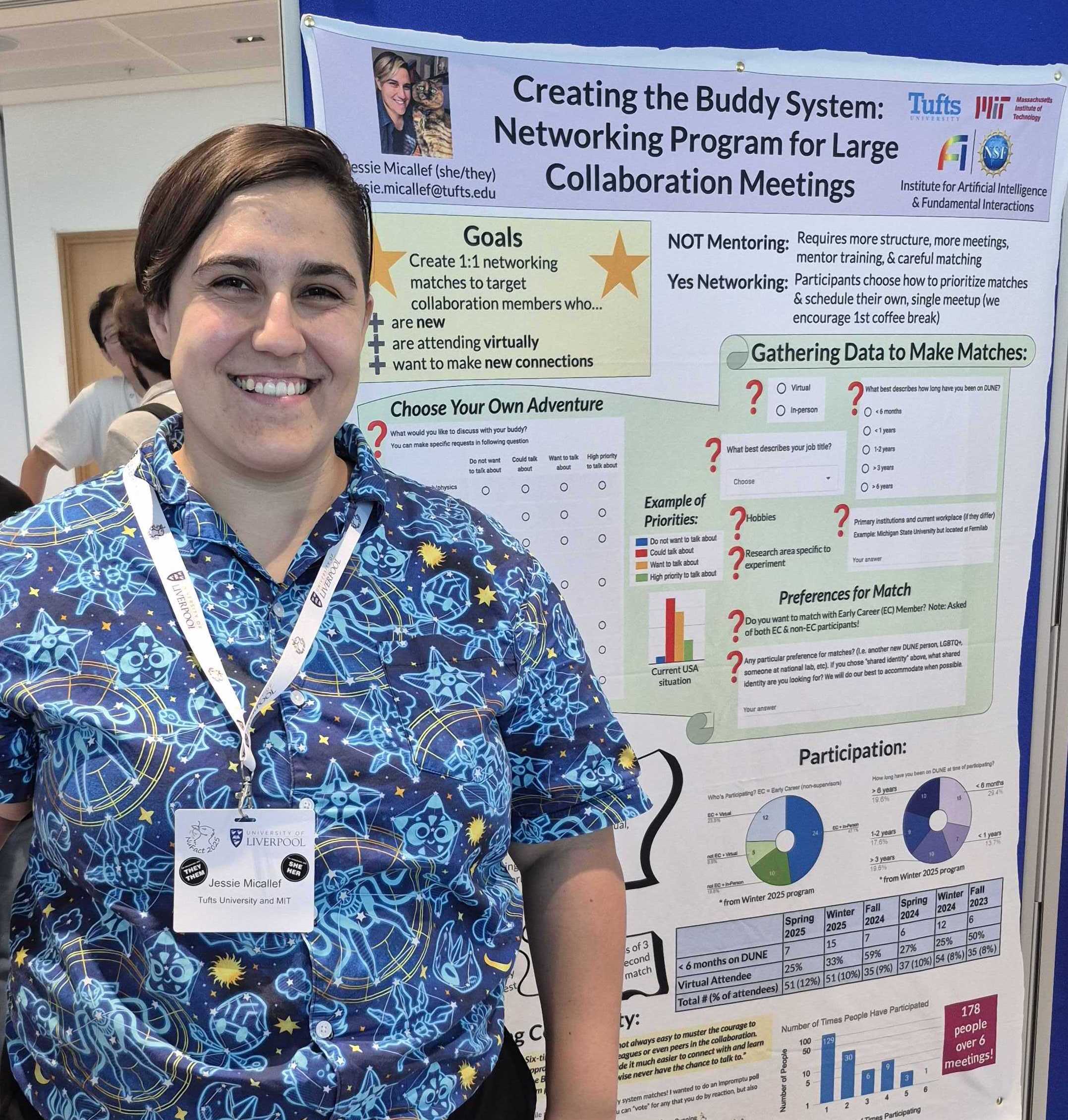 Jessie presenting a colorful buddy system poster